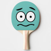 Funny Novelty Worried Face Emoji Tafeltennisbatje (Voorkant)