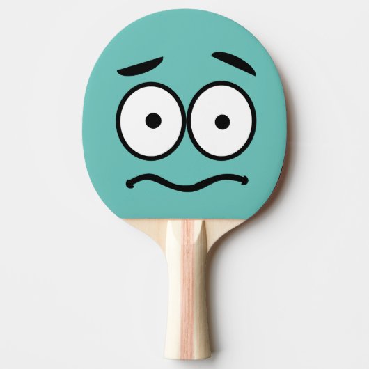 Funny Novelty Worried Face Emoji Tafeltennisbatje (Voorkant)