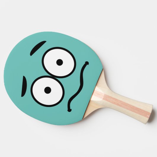 Funny Novelty Worried Face Emoji Tafeltennisbatje (Zijkant)