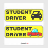 Funny Novice Student Driver Stickers voor Auto's (Vel)