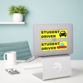 Funny Novice Student Driver Stickers voor Auto's (Laptop op bureau)
