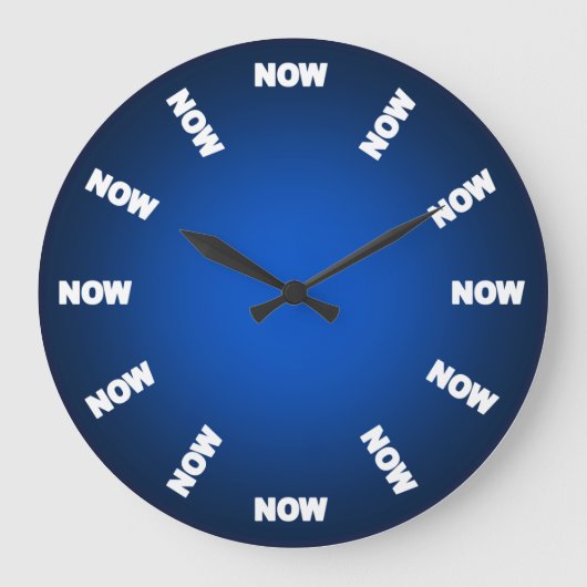Funny Now Clock (blauw) Grote Klok (Voorkant)