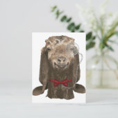 Funny Nubian Goat met monocle Briefkaart (Staand voorkant)