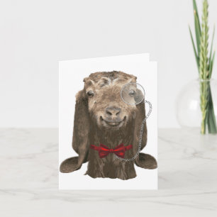Funny Nubian Goat met monocle Kaart