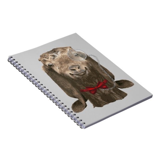 Funny Nubian Goat met monocle Notitieboek (Rechterzijde)