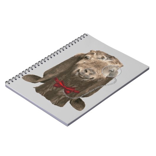 Funny Nubian Goat met monocle Notitieboek (Linkerzijde)