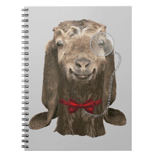 Funny Nubian Goat met monocle Notitieboek (Voorkant)