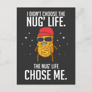 Funny Nug Life Design Chicken Nugget Briefkaart