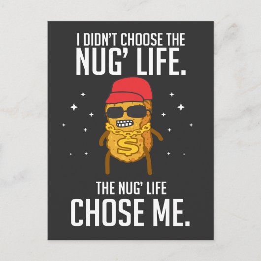 Funny Nug Life Design Chicken Nugget Briefkaart (Voorkant)