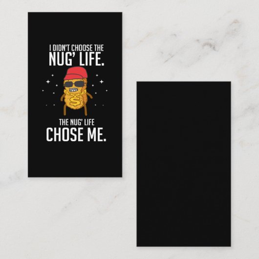 Funny Nug Life Design Chicken Nugget Visitekaartje (Voorkant / Achterkant)