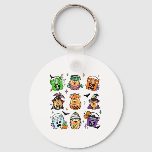 Funny Nuggets Maaltijdemmer Halloween Spooky Sleutelhanger (Voorkant)