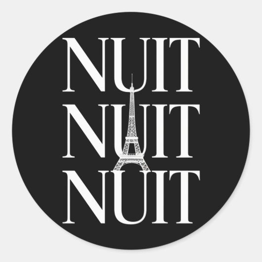 Funny Nuit Nuit Ronde Sticker (Voorkant)