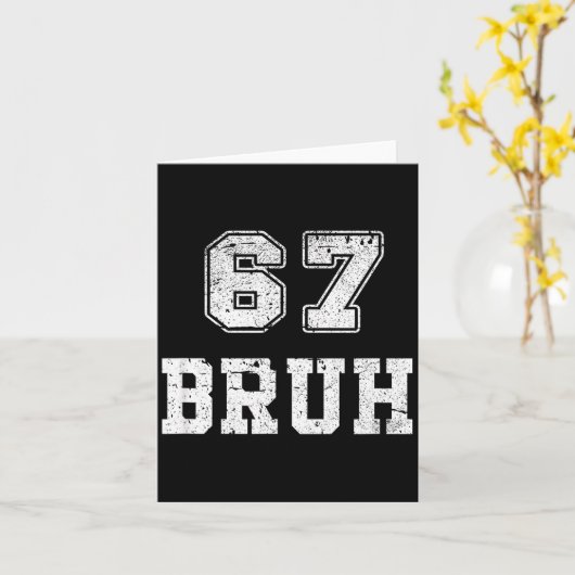 Funny Number Bruh Meme Retro Gift Men, Boys Tee Fa Kaart (Gele Bloem)