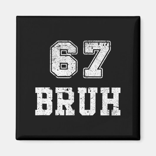 Funny Number Bruh Meme Retro Gift Men, Boys Tee Fa Magneet (Voorkant)