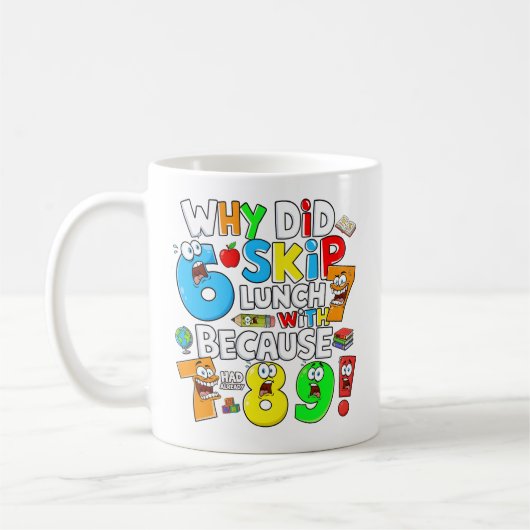Funny Number Day Maths Mug | 7 8 9 Joke Koffiemok (Links)