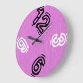 Funny Number met Paarse houtkorrel Grote Klok (Hoek)