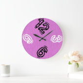 Funny Number met Paarse houtkorrel Grote Klok (Huis)