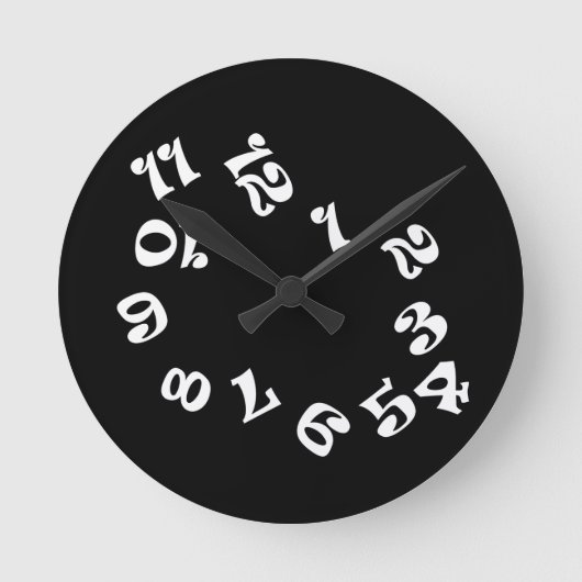 Funny Numbers Wall Clock Ronde Klok (Voorkant)