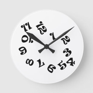 Funny Numbers Wall Clock Ronde Klok