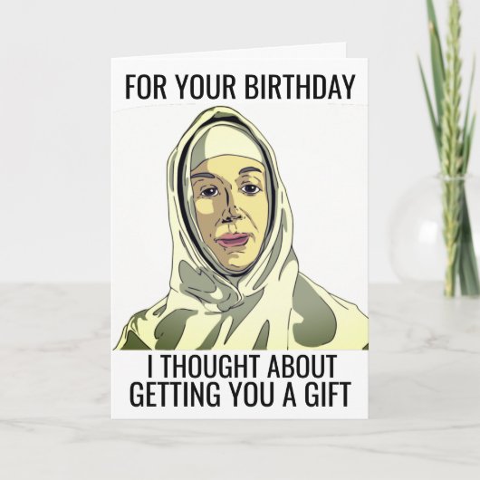 FUNNY NUN BIRTHDAY WENSKAART KAART (Voorkant)