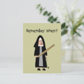 Funny Nun Cards: Nuns Carried Rulers" Briefkaart (Staand voorkant)