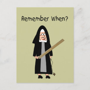 Funny Nun Cards: Nuns Carried Rulers" Briefkaart