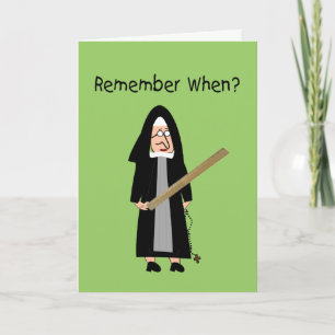 Funny Nun Cards: Nuns Carried Rulers" Kaart