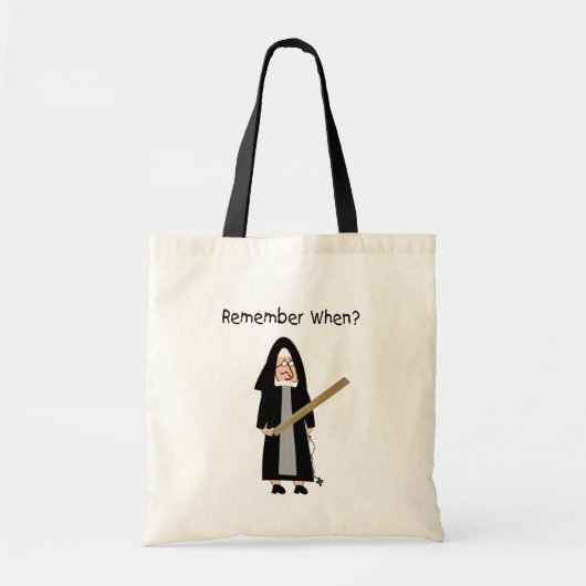 Funny Nun Cards: Nuns Carried Rulers" Tote Bag (Voorkant)