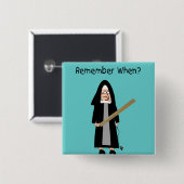 Funny Nun Cards: Nuns Carried Rulers" Vierkante Button 5,1 Cm (Voorkant /achterkant)