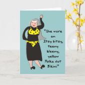 Funny Nun Cards "Yellow Polka Dot Bikini" Kaart (Gele Bloem)