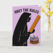 FUNNY NUN CATHOLIC BIRTHDAY OBEY WENSKAARTEN KAART (Gele Bloem)