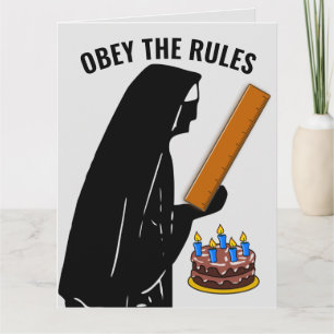 FUNNY NUN CATHOLIC BIRTHDAY OBEY WENSKAARTEN KAART