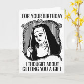 FUNNY NUN CATHOLIC BIRTHDAY WENSKAART KAART (Gele Bloem)