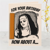 FUNNY NUN CATHOLIC BIRTHDAY WENSKAART KAART (Gele Bloem)