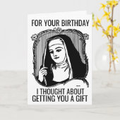 FUNNY NUN CATHOLIC BIRTHDAY WENSKAART KAART (Gele Bloem)