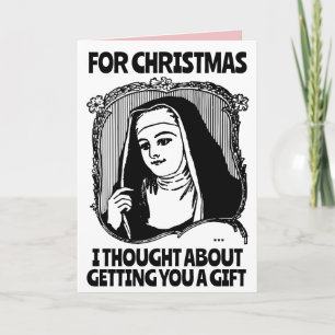 FUNNY NUN CATHOLIC CHRISTMAS BIG WENSKAART KAART