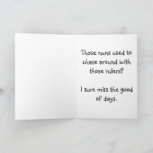 Funny Nun Kaarten: Nuns Carried Rulers" Kaart (Binnen)