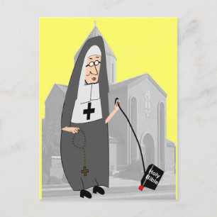Funny Nun Wenskaarten Briefkaart