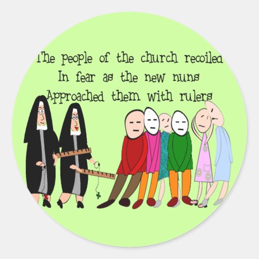 Funny Nuns Kaarten en Gifts Ronde Sticker (Voorkant)