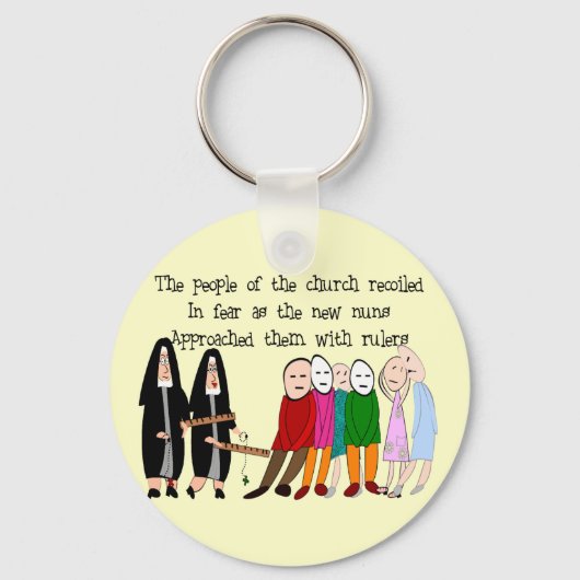 Funny Nuns Kaarten en Gifts Sleutelhanger (Voorkant)