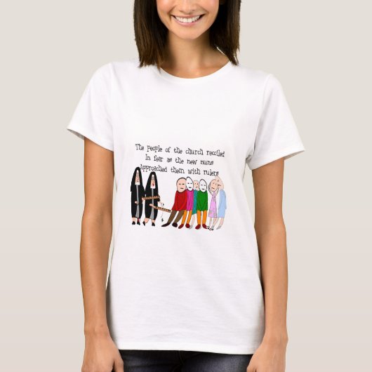 Funny Nuns Kaarten en Gifts T-shirt (Voorkant)