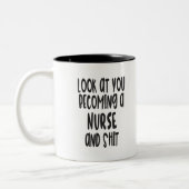 Funny Nurse Afstuderen Mok (Links)