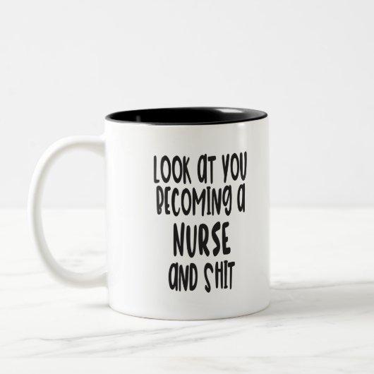 Funny Nurse Afstuderen Mok (Links)