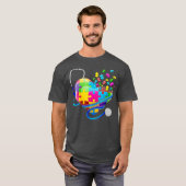 Funny Nurse Autism Puzzle Stethoscope Heart (4) T-shirt (Voorkant volledig)
