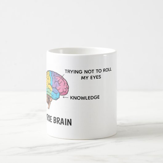 Funny Nurse Brain Anatomy Sarcastic Mug Koffiemok (Center)