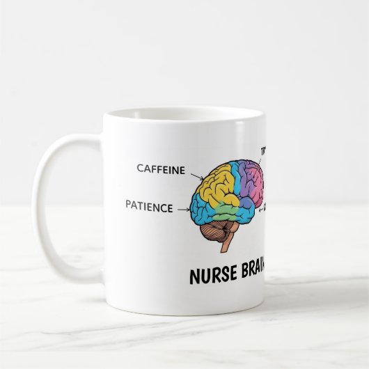 Funny Nurse Brain Anatomy Sarcastic Mug Koffiemok (Links)