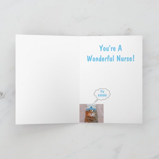Funny Nurse Cat Afstuderen Kaart (Binnen)