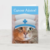 Funny Nurse Cat Cancer Advice Kaart (Voorkant)