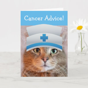 Funny Nurse Cat Cancer Advice Kaart