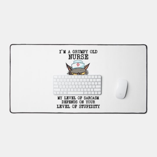 Funny Nurse Cat Gezegde Bureaumat (Keyboard & Muis)